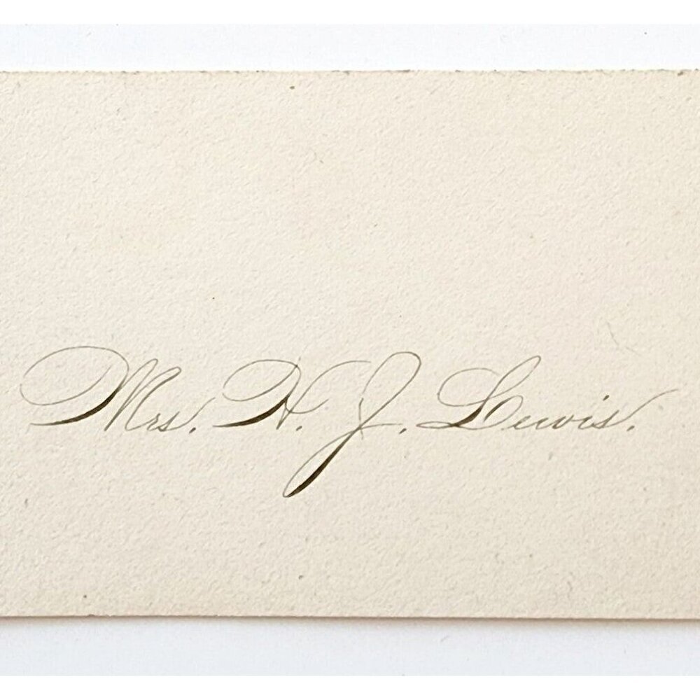 1850s-60s Hand Signed H.J. Lewis Business Card Victorian RARE Poet Boston